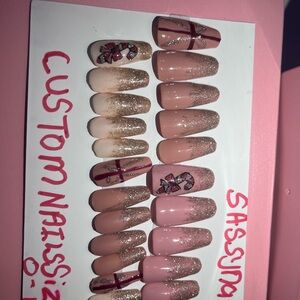 Custom Christmas theme Press-On Nails